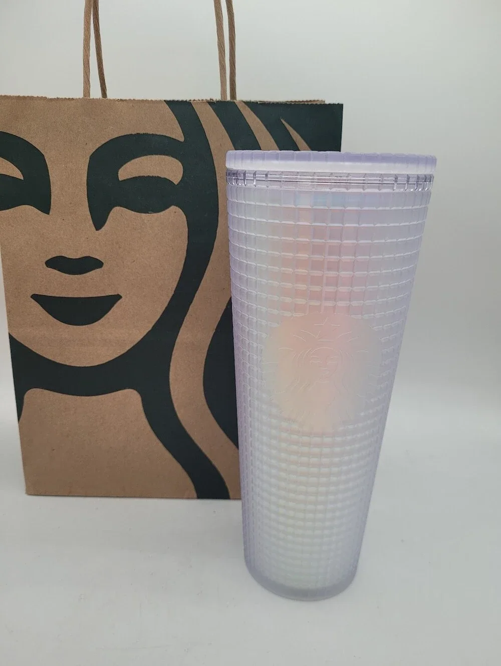 Starbucks Iridescent Unicorn Grid Frosted Tumbler Cup  Venti 24oz